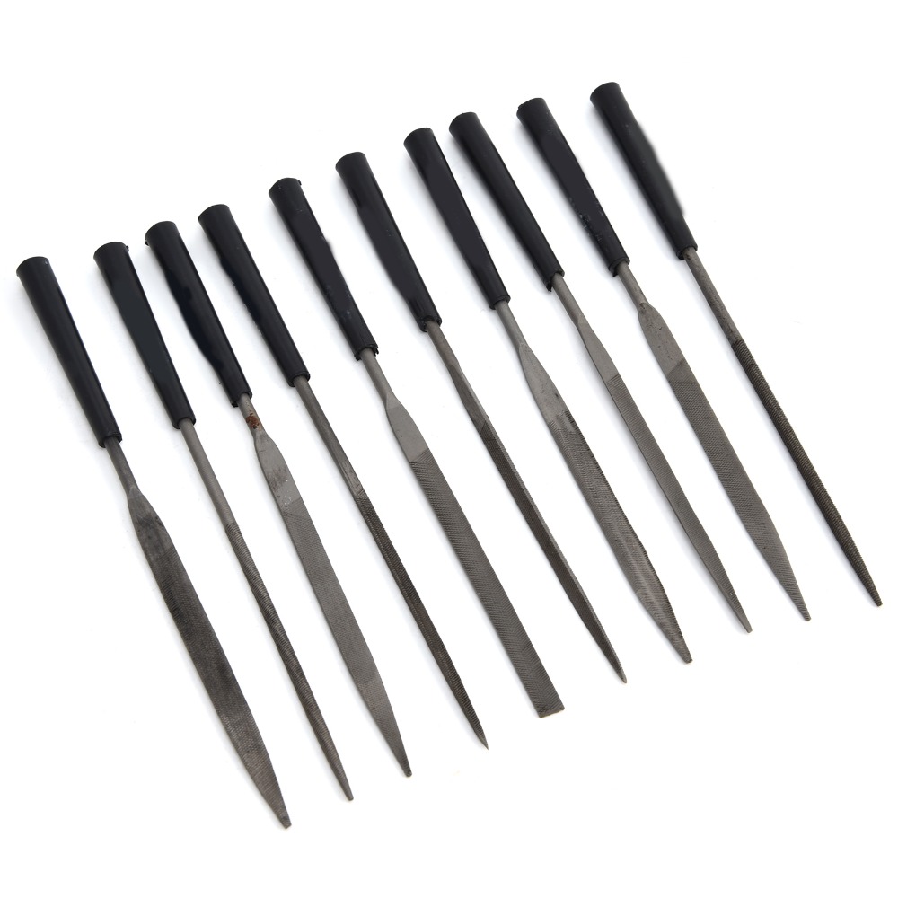 10pcs Durable Hardened Alloy Steel Needle File Set Tapered Round Shape 4×160mm(0.16×6.30in) Mini Needle Files 5×180mm(0.20×7.09in) 3×140mm(0.12×5.51in) Jewelry Files For Jewelry Making