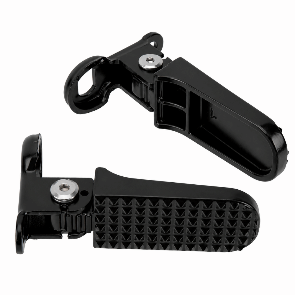 1 Pair Durable Non-Slip Bike Foot Pegs Aluminium Alloy Foldable Rear Bike Pedals Black Heavy Duty Bicycle Footrests Rear Passenger Foot Support