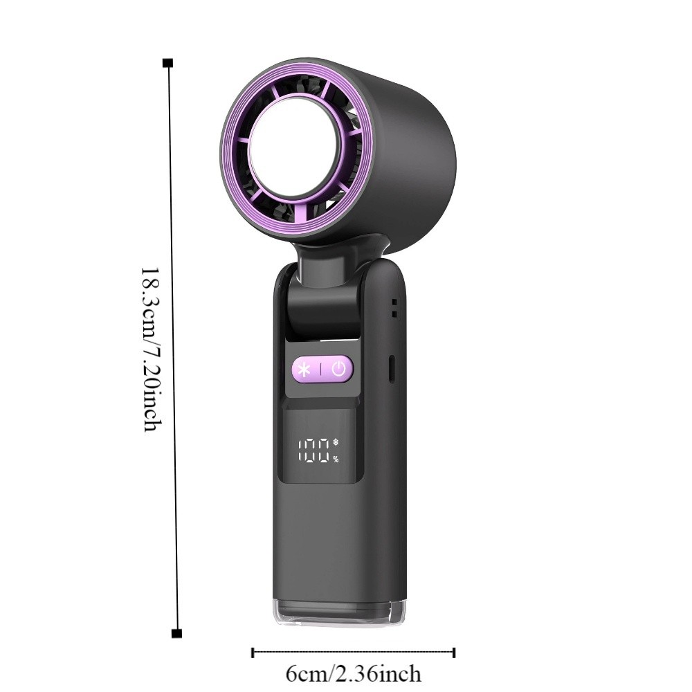 Personal Fan 199-Speed Mini Handheld Turbo Fan Fast Cooling Foldable Outdoor Portable Fan Low Noise Adjustable Ice Sensation Hurricane Fan Cooling Tools