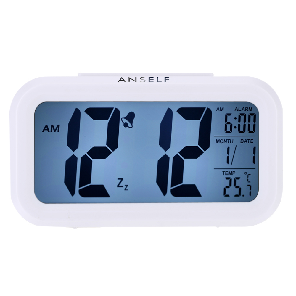 【New design】LED Digital Alarm Clock Repeating Snooze Light-activated Sensor Backlight Time Date Temperature Display