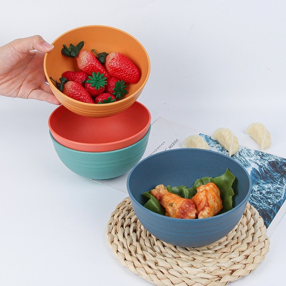1PC Colorful 24 oz Cereal Bowls Unbreakable Lightweight Plastic Bowls Biodegradable Eco-Friendly Salad Bowl