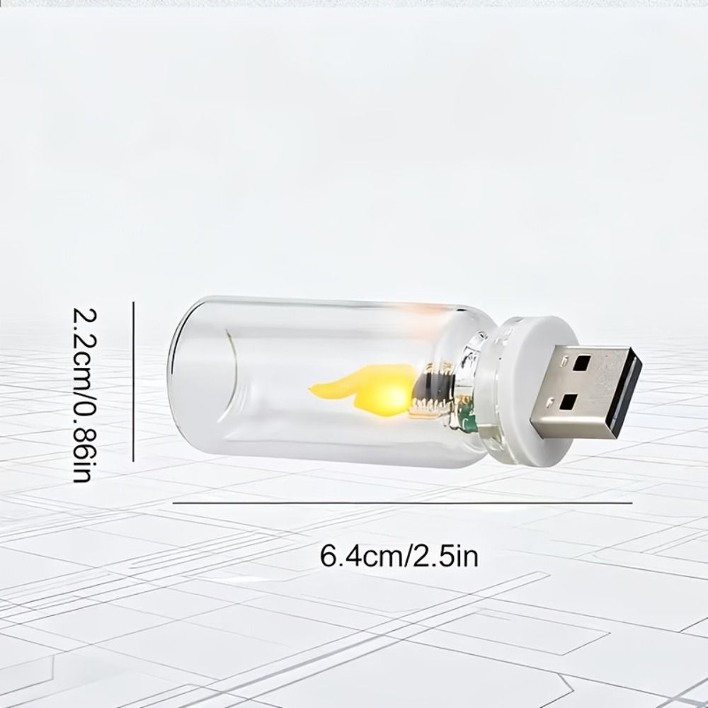 Home Decoration Warm Yellow Bulb LED Filament Night Light Flame Ambient Light Creative Atmosphere Display Night Light Mini Decorations Decorative Lighting Camping