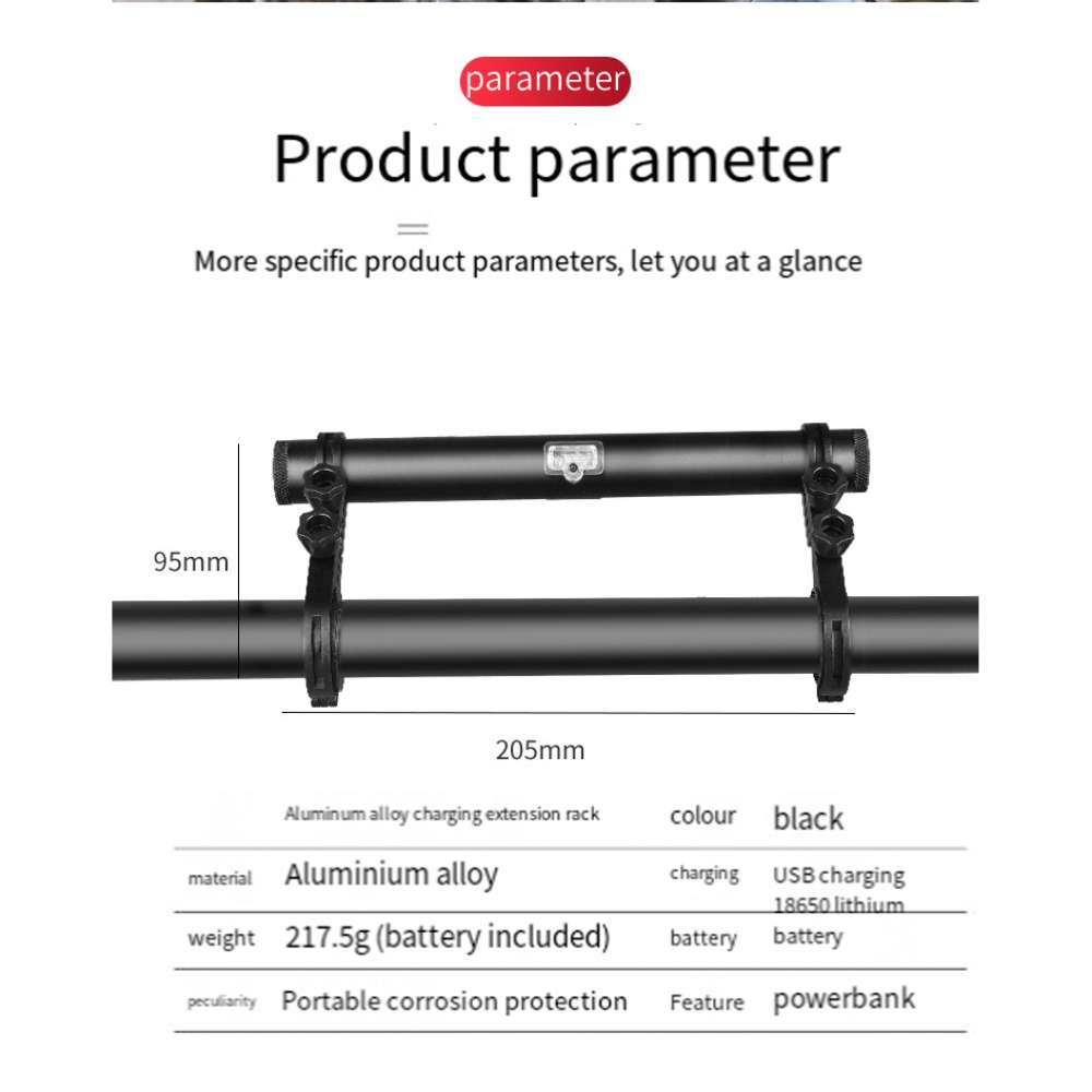 1set Phone Rack Support Rack MTB Handlebar Extender Handlebar Aluminum Alloy Bicycle Extender Bar Lever Charging Bike Extension Bracket