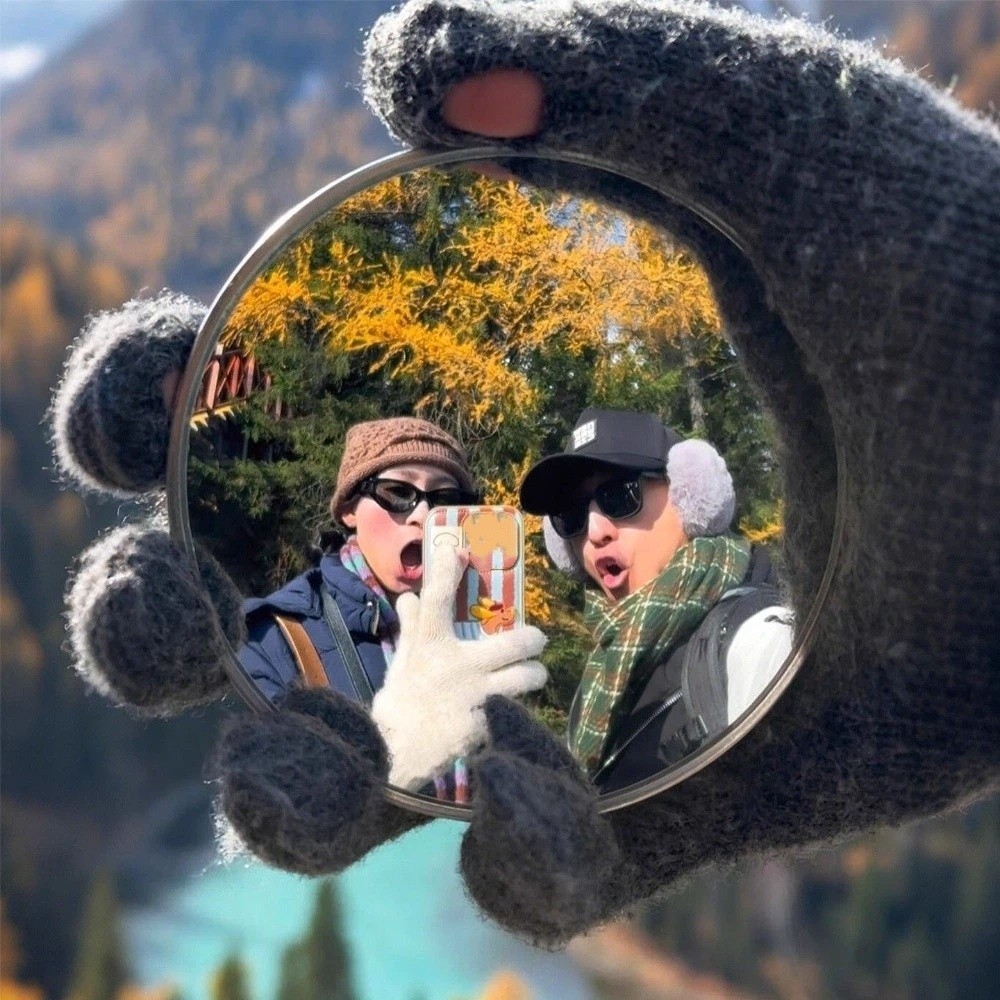 Unique Wide-angle Lens Travel Reflective Mirror Portable Round Convex Mirror Mini Zoom-In Feature Zoom-In Mirrors Group Photos