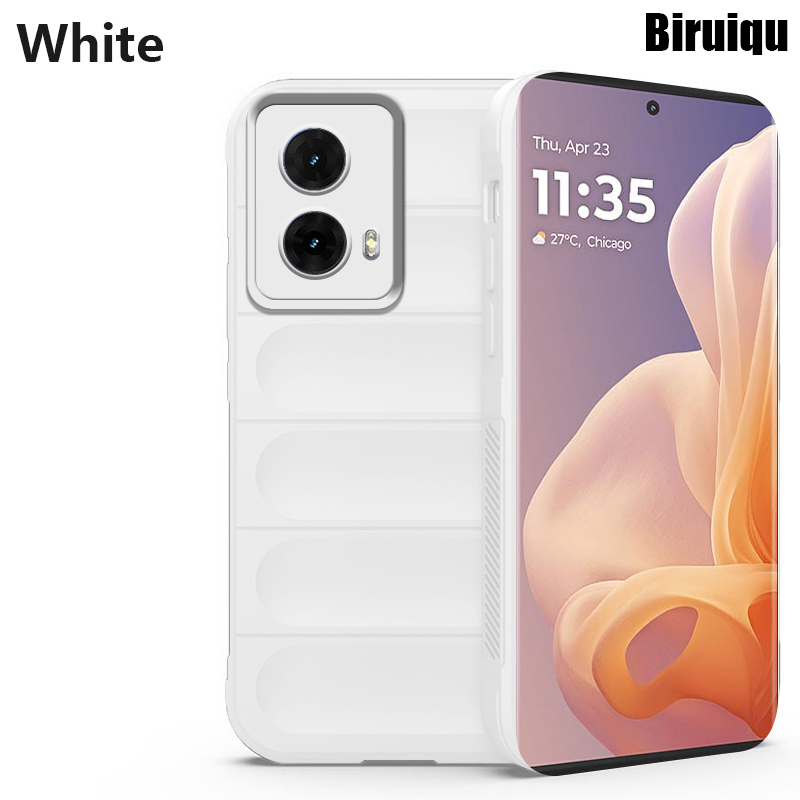 Biruiqu For Motorola Moto G85 Illusionary Shield Silicone Soft Shell Anti-fall And Shock-absorbing Protective Phone Case