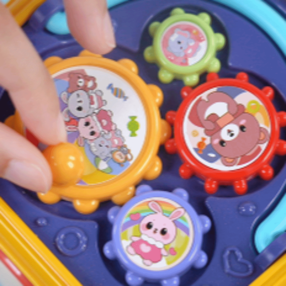 Interactive Musical Children Hand Clapping Beat Drummer Pounding Multifunctional Hexahedron Drum Piano 6-sided Activity Box Early Education Baby Toy Birthday Gift