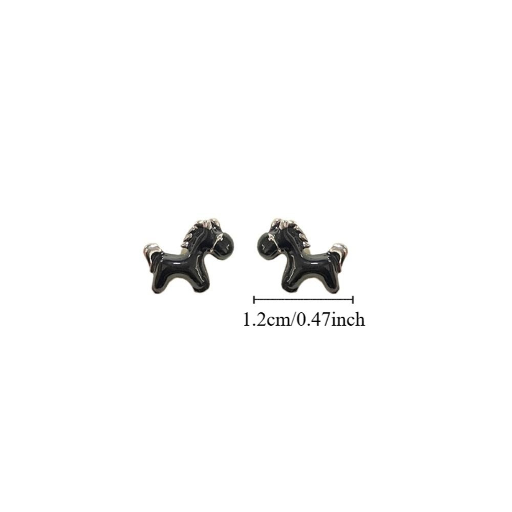 Trendy Alloy Horse Stud Earrings Fashion Cute New Year Pony Earrings Good Ear Jewelry Red Drop Earrings New Year Gift