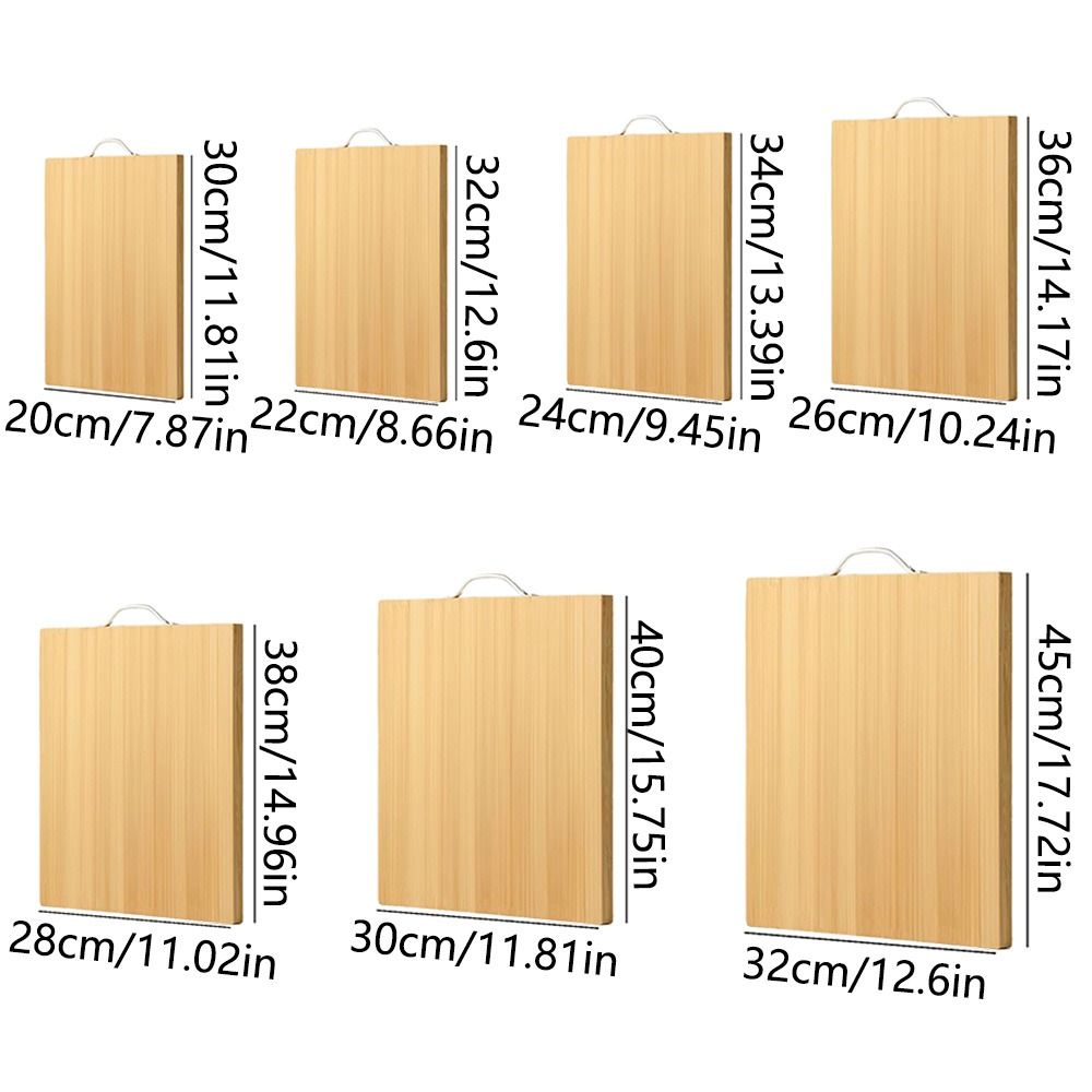 Practical Thickened Bamboo Chopping Board Rectangle with Handle Butcher Chopping Blocks Tool Double-sided Non-slip Wooden Tray Household