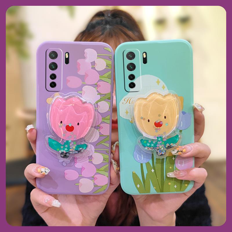 Durable Waterproof Phone Case For Huawei Nova7 SE/Honor 30S Russia/P40 Lite 5G Cartoon Kickstand Simplicity TPU
