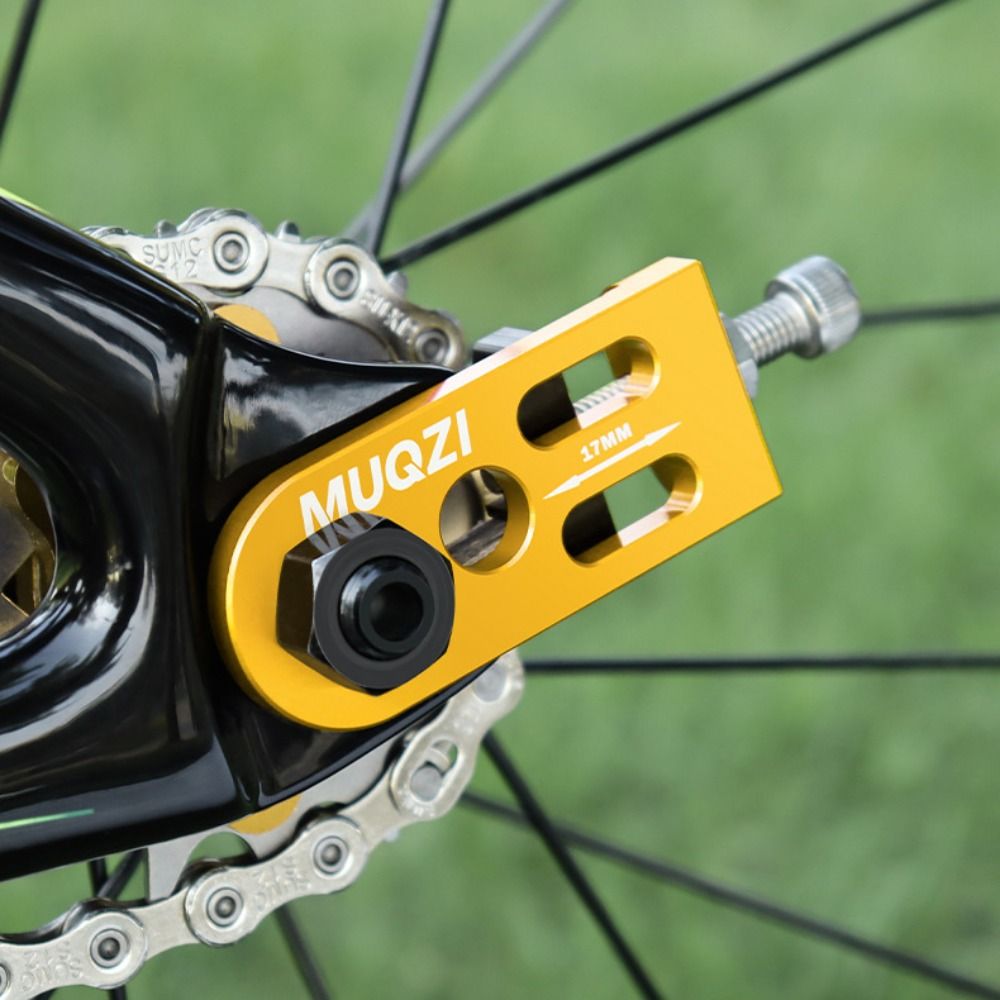 Bicycle Bolt Screw Aluminium Alloy Single Speed Chain Tensioner 10MM Adjustable Bicycle Chain Adjuster Double Hole Fixie Folding Bike Chain Fastener Cycling Accessories