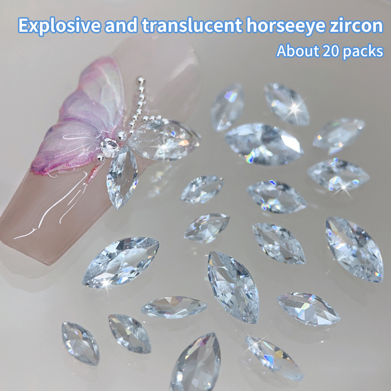 20pcs Zircon Nail Diamond Flashy Decoration Loading Stereoscopic Nail Accessories Nail Painting Nail Salon Nail Artists CF8