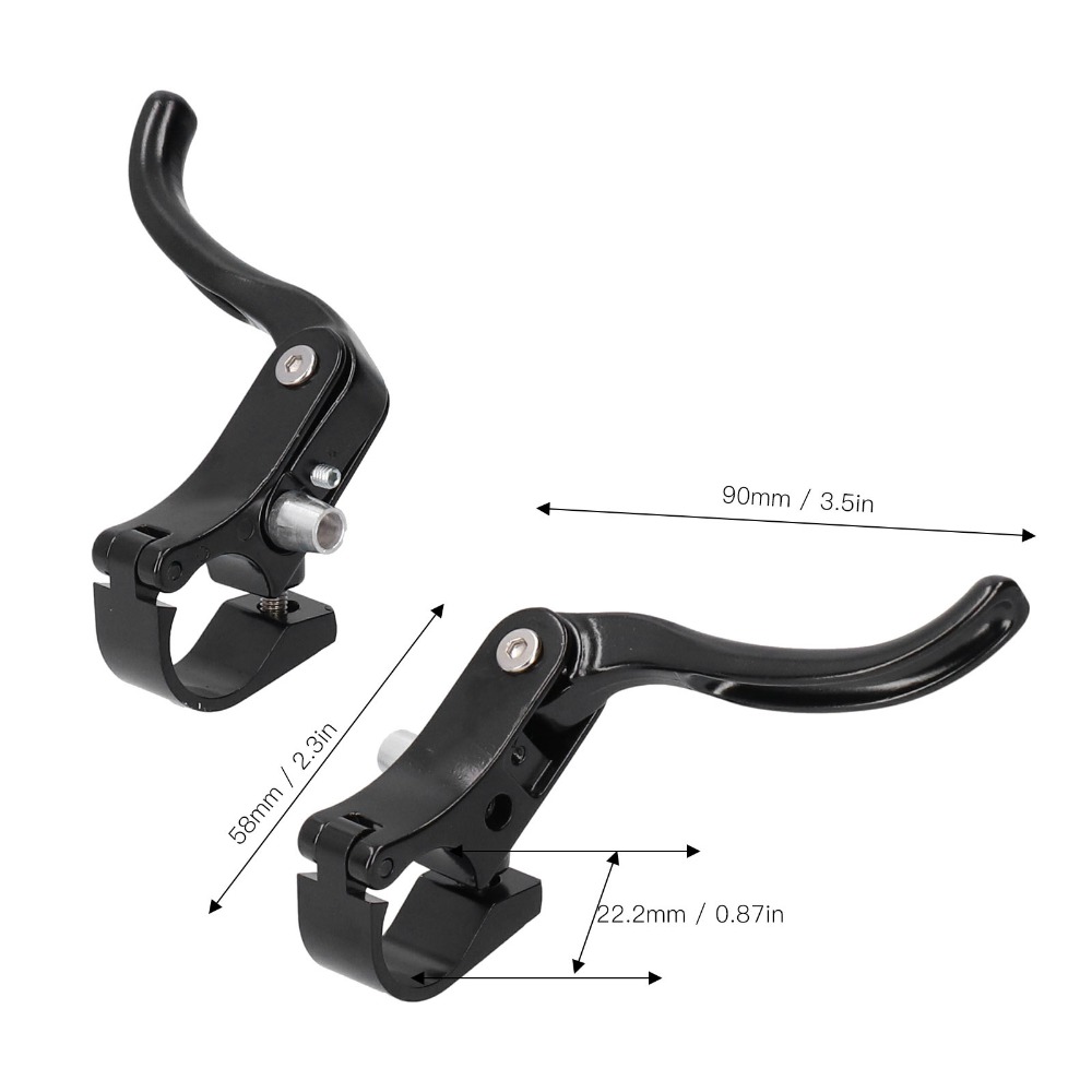 1Pair Durable 22.2 Diameter Bike Brake Handle Aluminum Alloy Black Bike Brake Lever Ergonomic High Performance Bike Brake Level Handles Bike Maintenance
