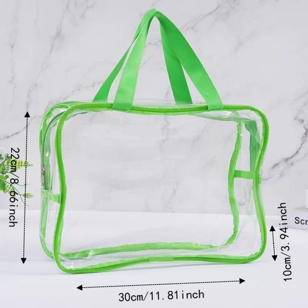 Multi-purpose Transparent Travel Toiletry Bag Large Capacity Thickened PVC Makeup Bag Zipper Portable Clear Handbag Toys Storage