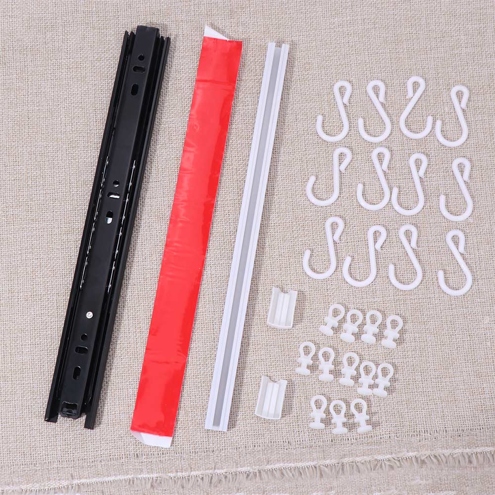 Multifunctional Push and Pull Sliding Rail S Hooks Plastic Non Punching Wall-mounted Jewelry Display Anti-Tangle Removable Hooks Bracelet Necklace Watch Key Storage Cabinet