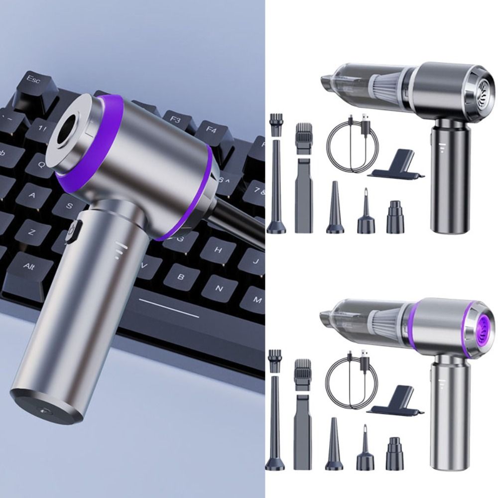 Car Vacuum Cleaner Portable High Power Handheld Brushless Motor Cleaning Machine Air Duster for Home Appliance Silver