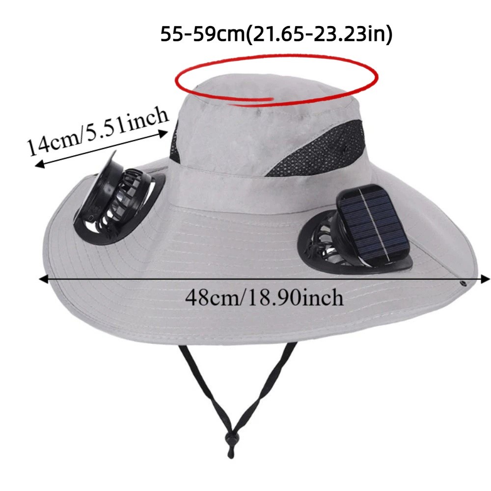 Comfortable To Wear Dual Fan Solar Fan Hat 3 Speeds Breathable Summer Fan Visor Cap Strong Wind Portable Cooling Fisherman Hat Sport