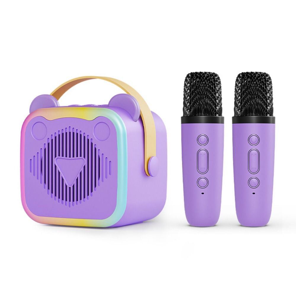 Funny Toys Portable Mini Karaoke Machine 3.5mm Earphone HIFI Surround Mini Home Karaoke Speaker Charging Bluetooth 5.3 Handheld K-song Audio Parties