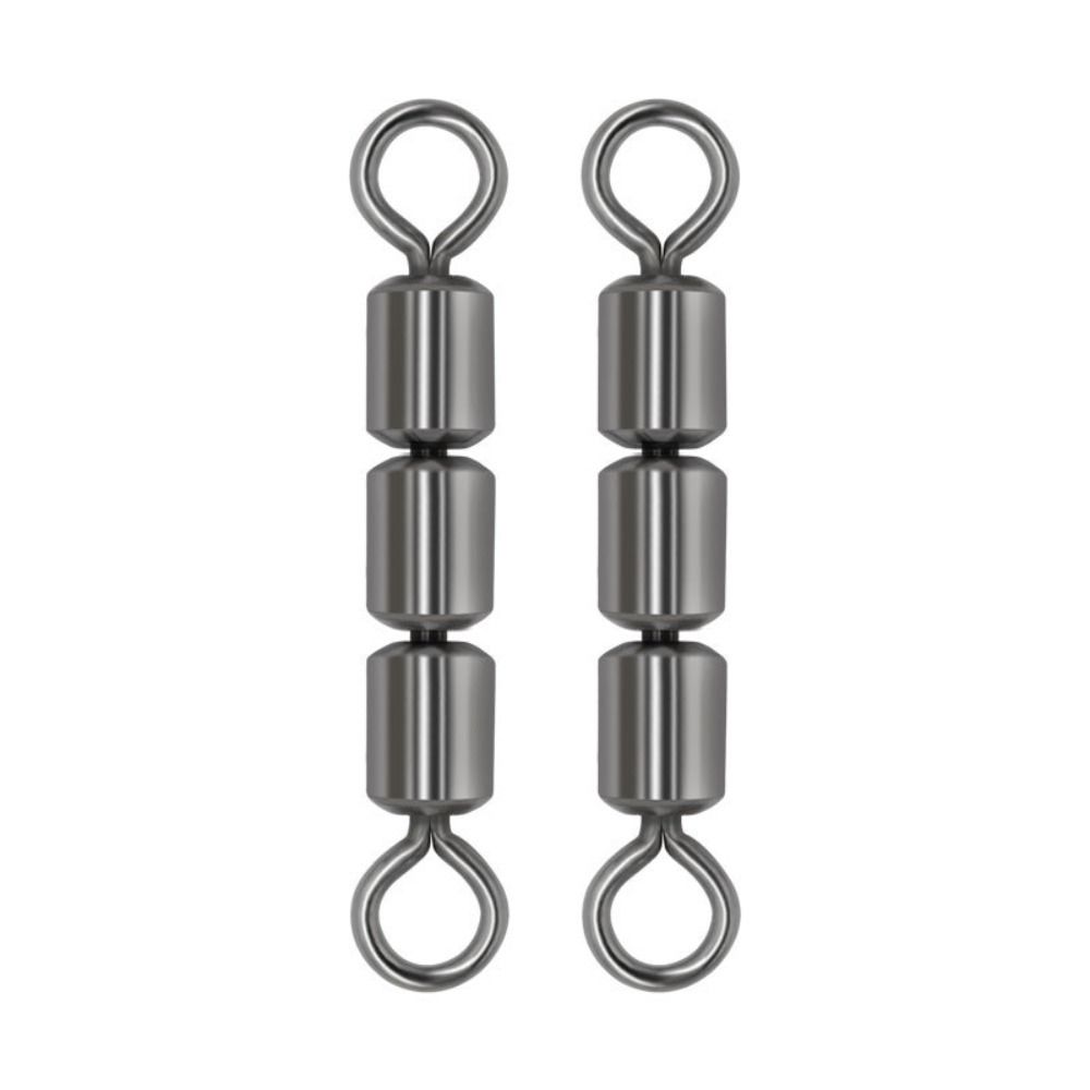 10PCS Fishing Pellet Line High Speed 3 Roller Swivels High Tensile Triple Bearing Rolling Fishing Barrel Swivels Portable Quick Connect Carp Fishing