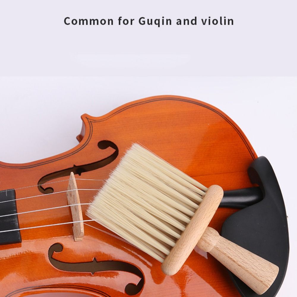 Creative Beech Guzheng Violin Cleaning Brush Deep Cleaning Compact Universal Dust Sweeping Tools Soft Brush Soft Bristles Wooden Brushes Car