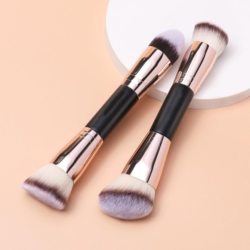 Portable Soft Hair 2 In Makeup Brush Dense Bristle Loose Powder Brush Wooden Handle Multifunction Blush Brush Travel