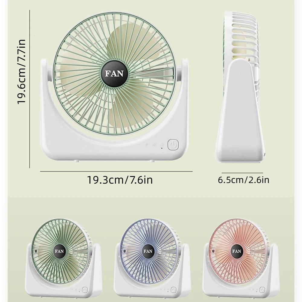 Small Fan Rechargeable Desktop Mini Fan Lightweight Silent Design Portable Electric Fan Portable High Air Volume TriPole Desk Fan Outdoor