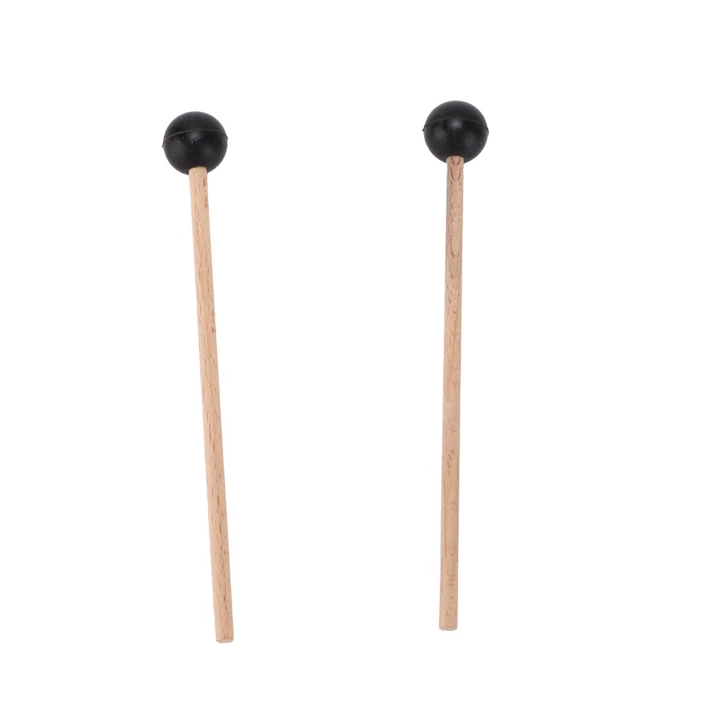 4Pcs Lightweight Wood Handle​ Drumstick Rubber Head​ ​Silicone Head​ Black & White ​Steel Tongue Drum Mallets 5.83 Inch Percussion Accessories​ ​Xylophone Mallets​