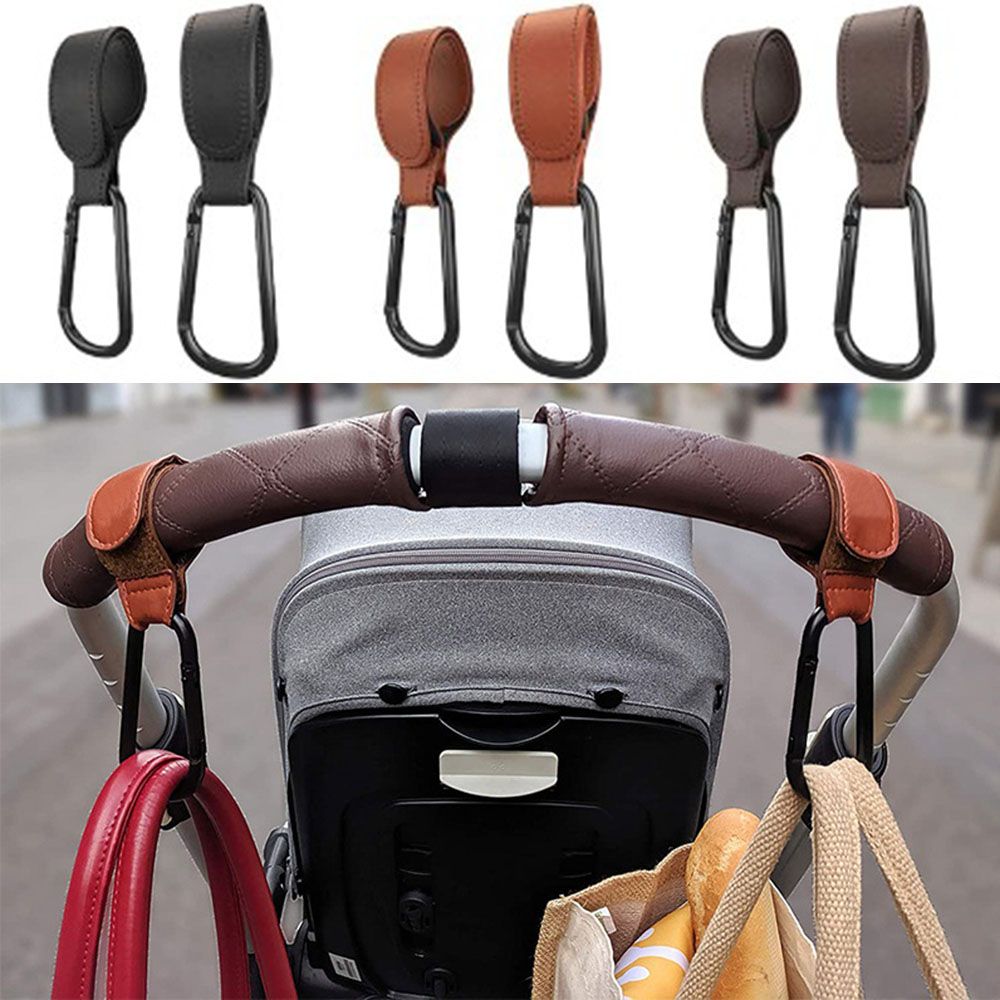 Convenient Portable PU Stroller Accessories Hanging Bags Baby Bag Stroller Hook Cart Organizer Stroller Hooks Clips Pram Hook