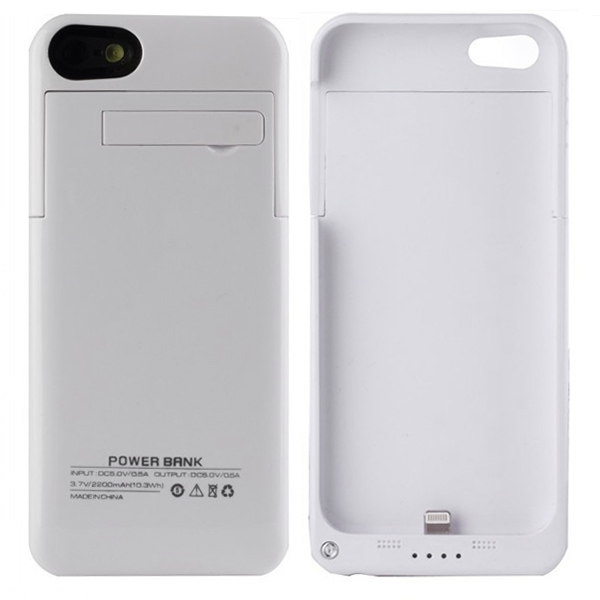 2200mAh External Battery Charger Case With Stand For iPhone 5 5S