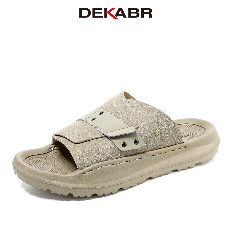 DEKABR Summer Men's Sandals Handmade Breathable Design Casual Beach Shoes Lightweight Soft Bottom Outdoor Sandals