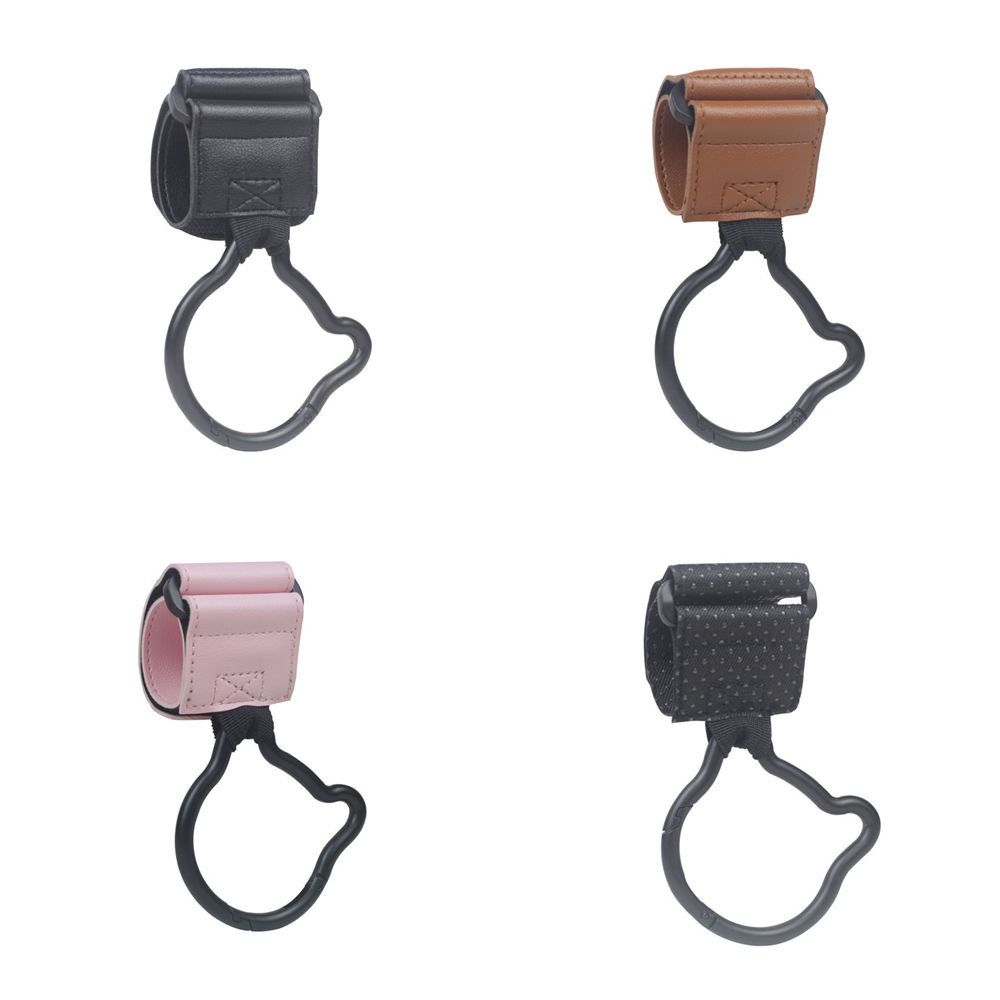 Multifunctional Cartoon Bear Baby Stroller Hooks Solid Color Cart Organizer Hanging Hook Stroller Accessories PU Stroller Accessories Cartoon