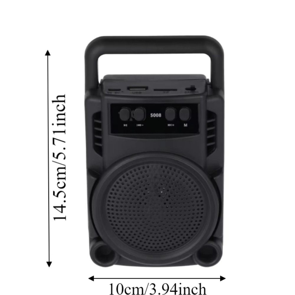 FM Radio RGB Light Portable Bluetooth Speaker TWS Function 360° Light Karaoke Speaker Wireless Stereo Powerful Bass Party Speaker Camping Use
