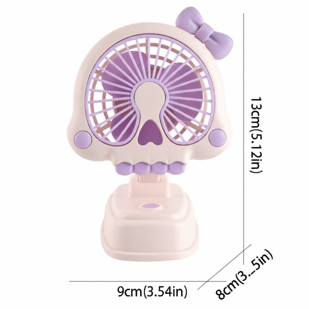 Quiet Operation Creative Design Multi-functional Desktop Fan Mini Size Bowknot Fan Three-Speed Control Portable Desktop Fan Office