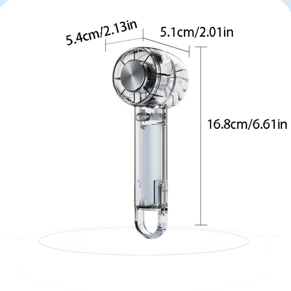 Air Cooler Charging Cooling Fan with Hook Portable Mini Fan Transparent 3-Speed Turbo Handheld Fan Outdoor