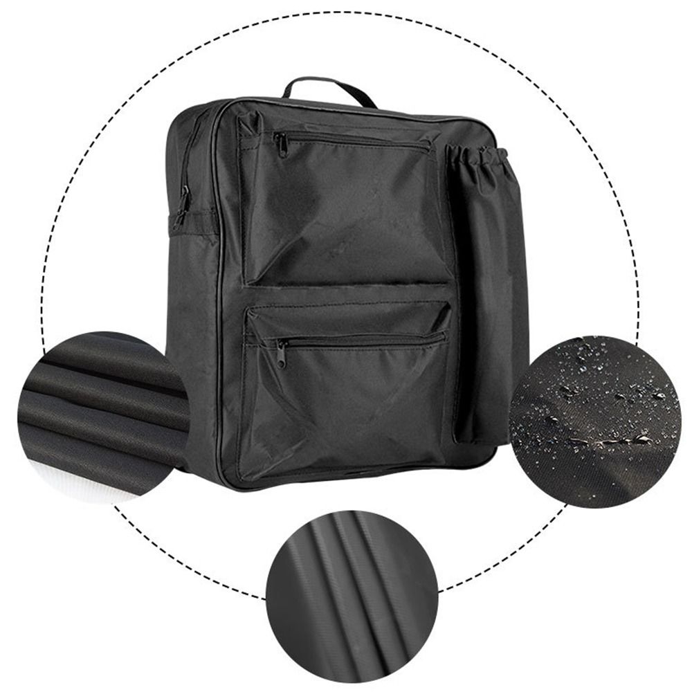 Universal Multi-pocket Wheelchair Rear Storage Bag Waterproof Portable Wheel Chair Hanging Bag Large Capacity with Buckle Chair Organizer Bag Disabled Aid