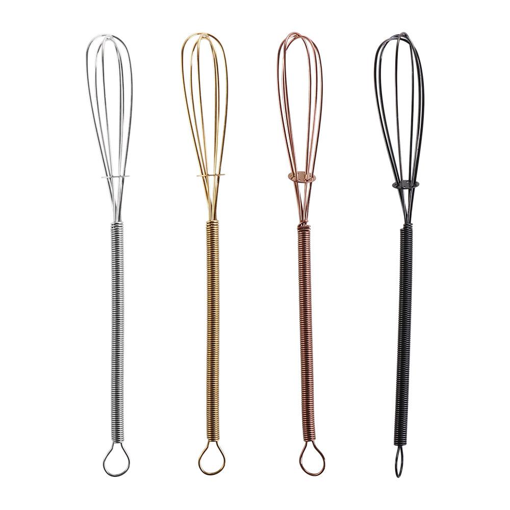 1pc Mini Kitchen Accessories Rotary Stainless Steel Egg Whisk Egg Beater Baking Tool Agitator