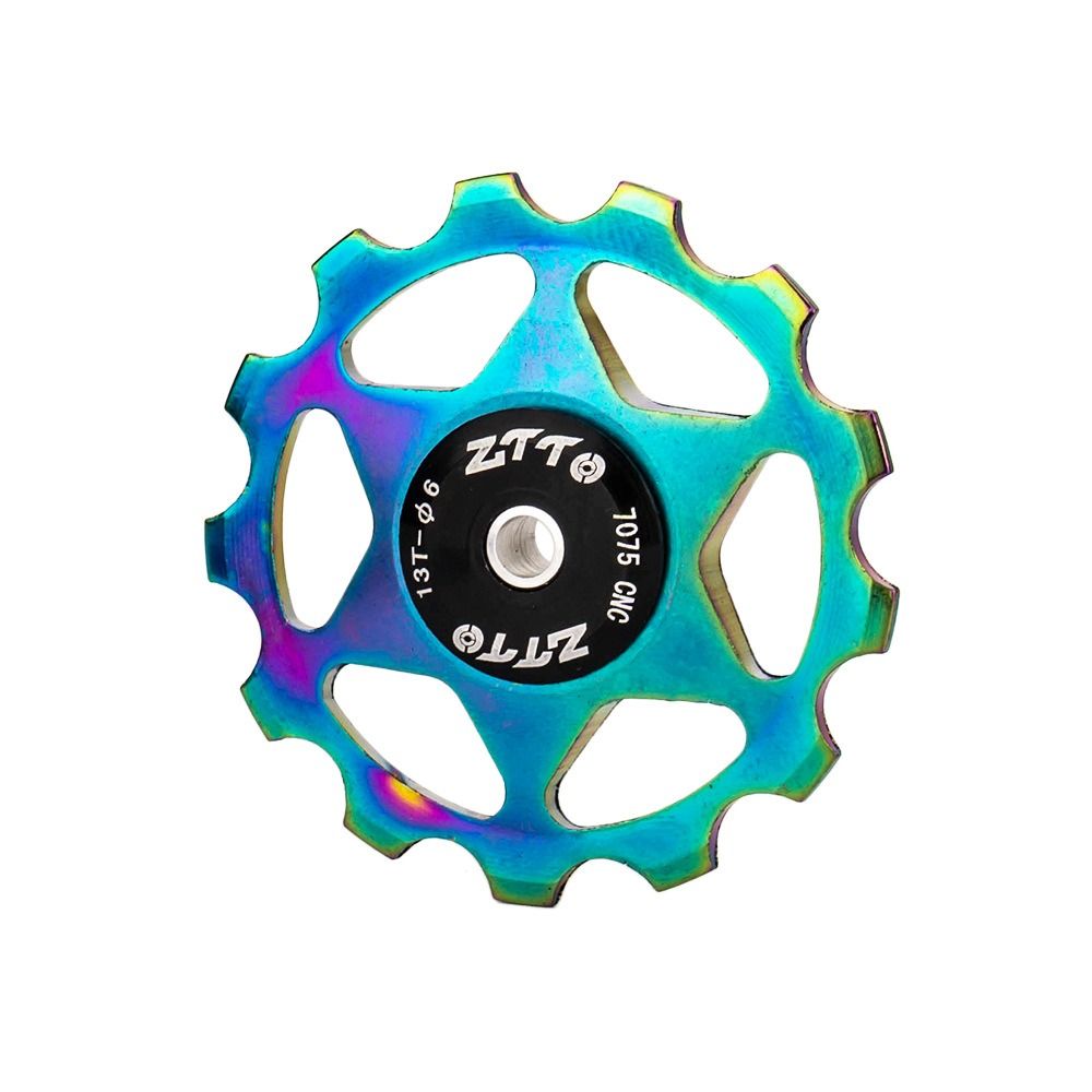 Road Bike Aluminum Alloy 11T 13T Bike Wheels Bearing Pulley Set Roller Cycling Accessories Bicycle Steel Pulley Bearing Rear Derailleur Pully Transmission Parts Steel Bearing Guide Wheels Hot-Rolled Carbon Steel Bicycle Metal Bearing