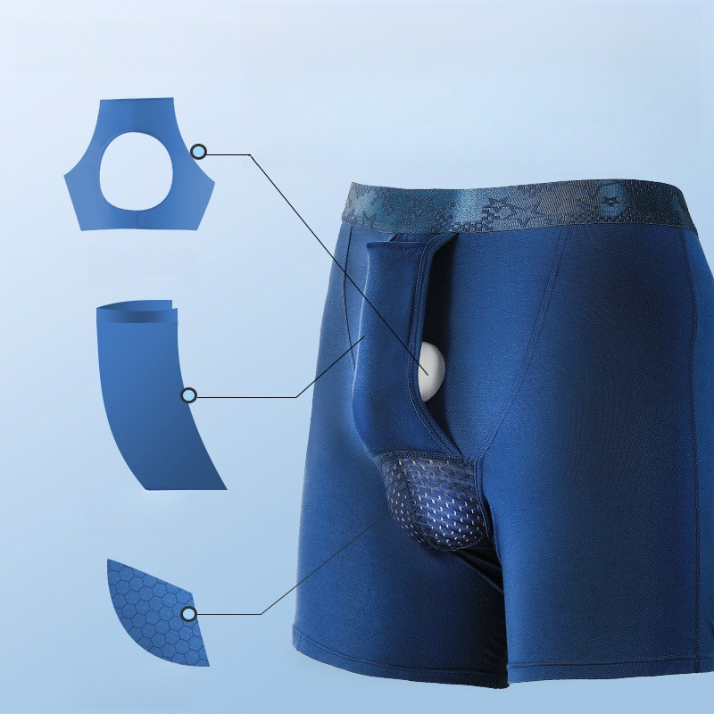 Men's Inner Gear Separation Extended Anti-wear Leg Shorts Breathable Underpants Youth Sports Bag 5152