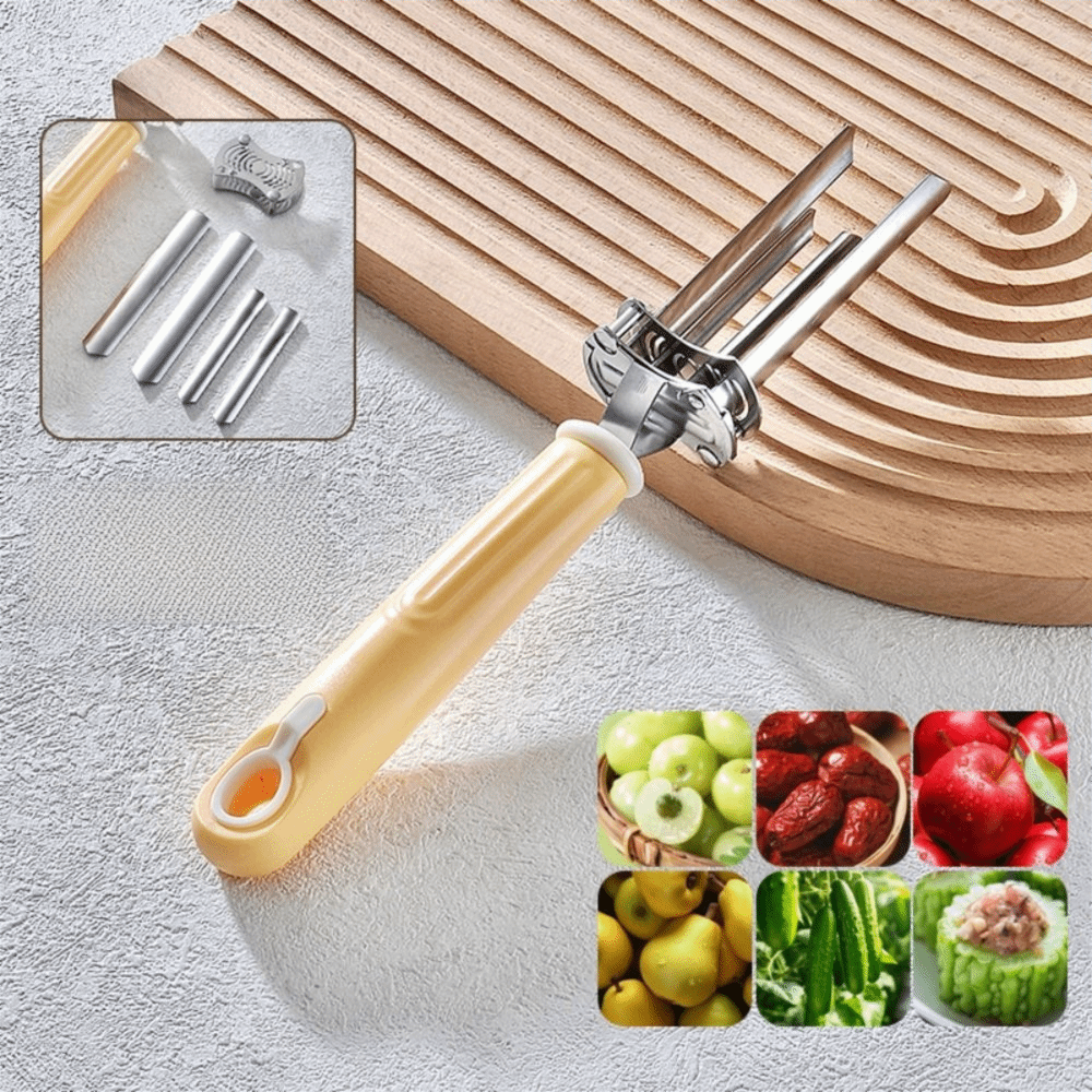 Wide Application Stainless Steel Fruit Vegetable Corer Adjustable Multifunctional Pepper Corer Tool Easy to Use Quick Core Removal Vegetable Deseeder Kitchen Use