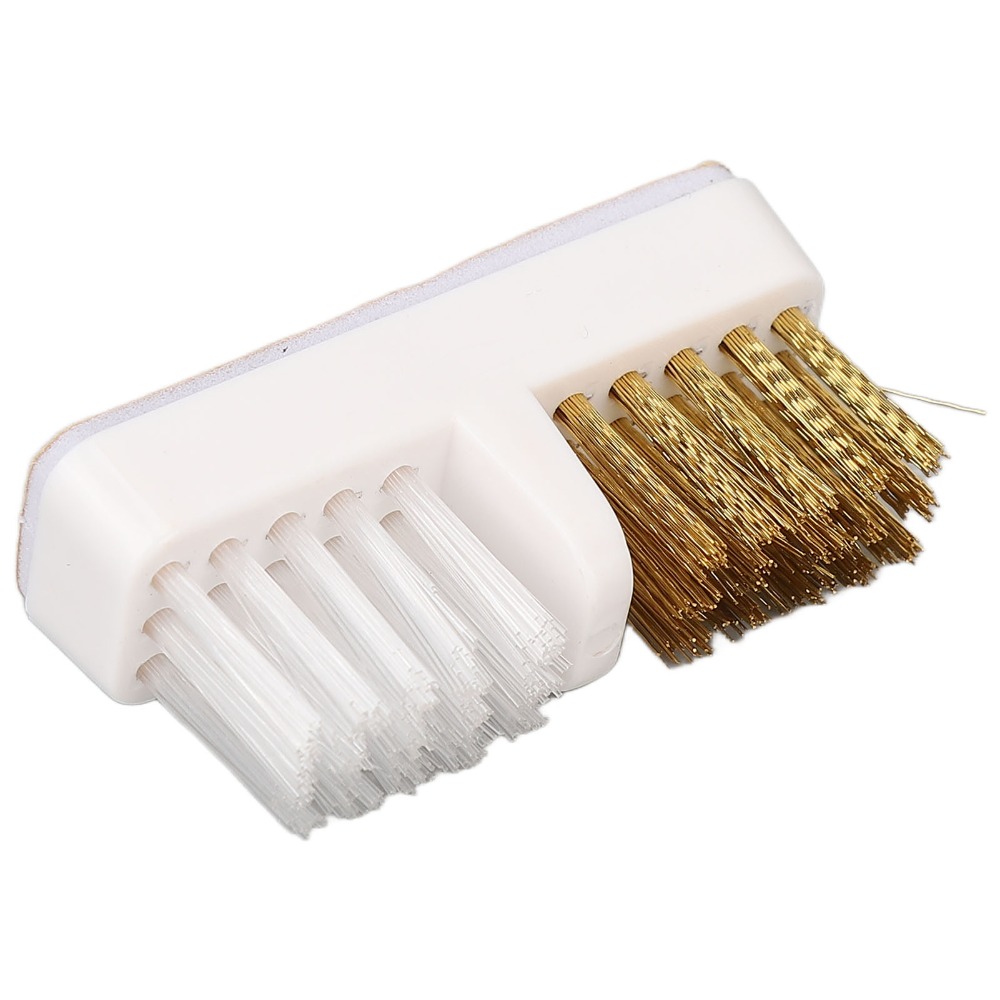 5pcs Small Copper Wire Bristles Nail Drill Bit Cleaner Polishing Grinding Head Plastic Handle Copper Wire Nail Drill Bit Cleaning Brush Portable Size Drill Bit Cleaning Brush For Salon Use