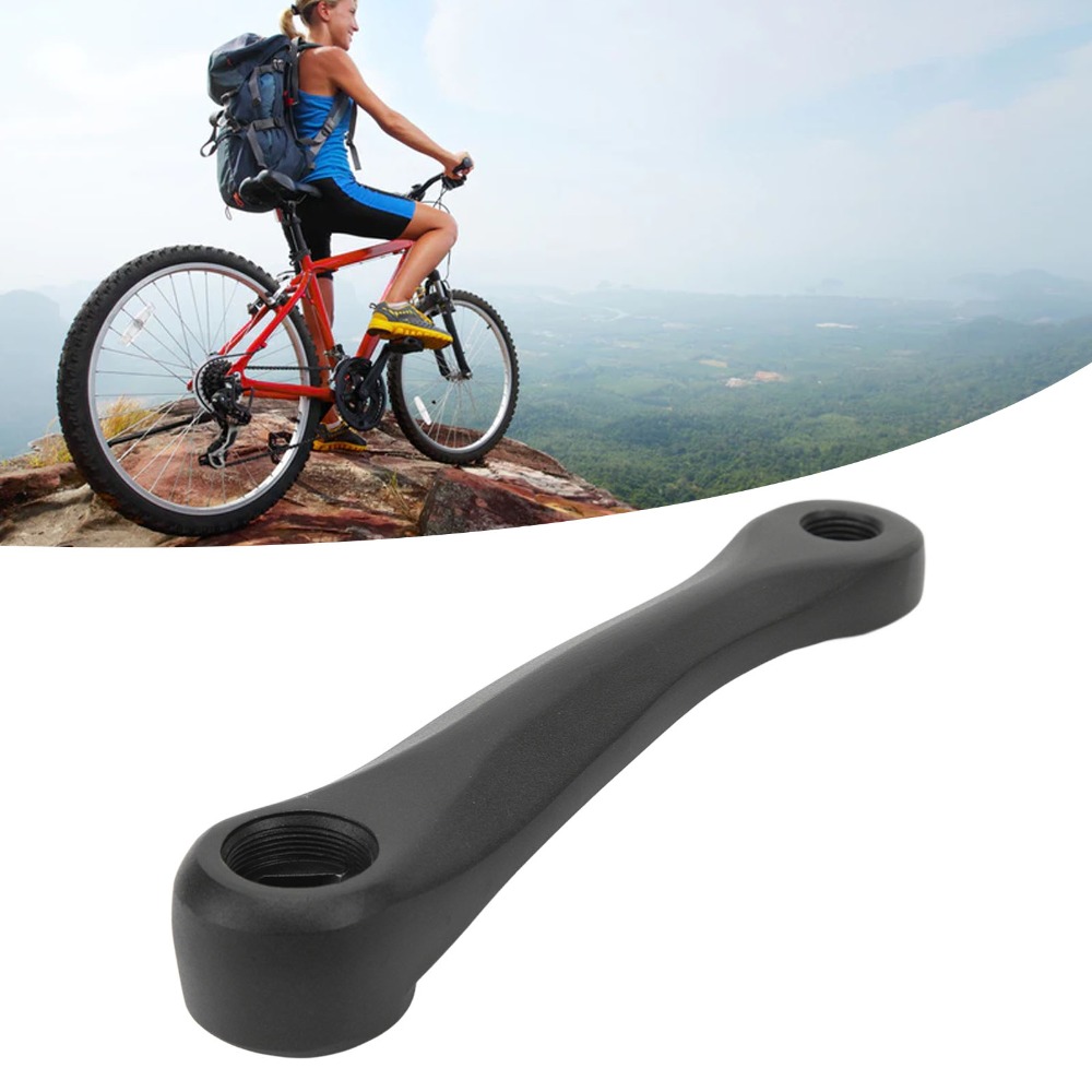 Durable 140mm Hole Distance Bicycle Crank Left Arm Black Bike Crank Arm Aluminum Alloy Lightweight Pedal Crank Leg Bike Replacement Part