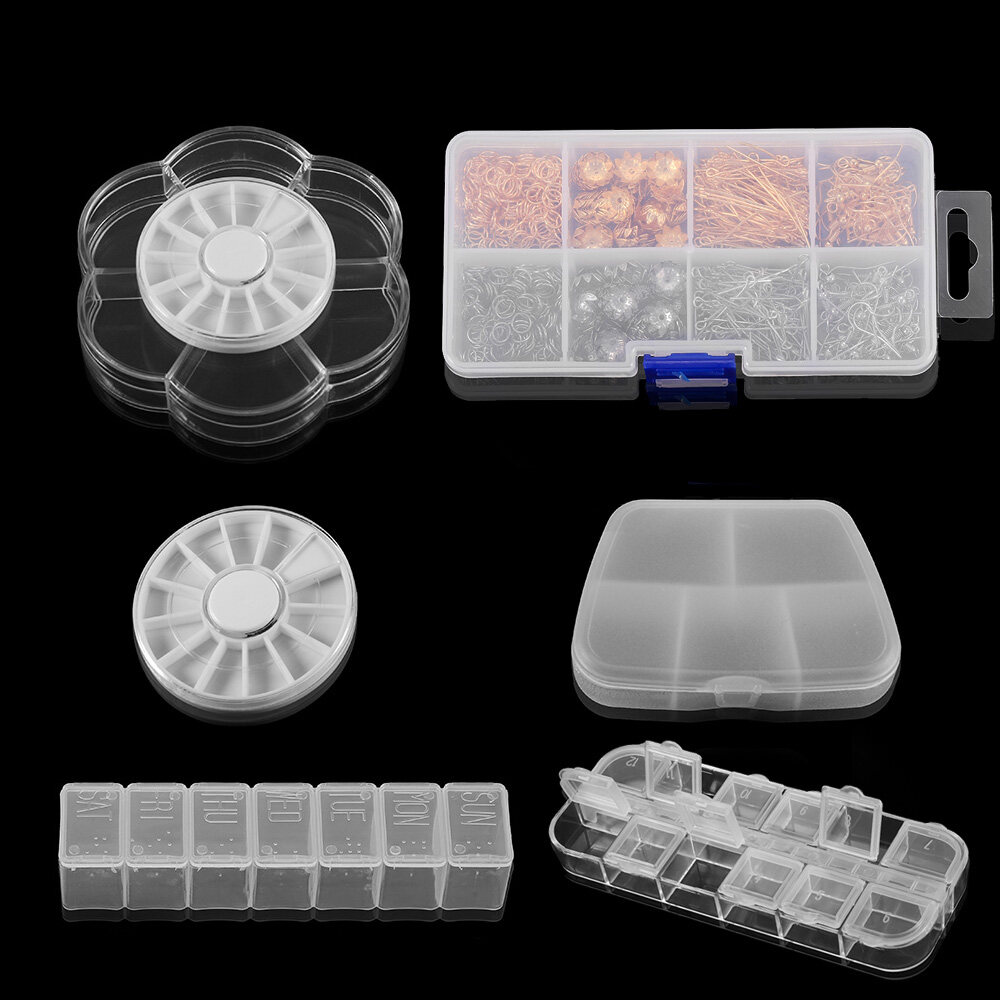 St.kunkka 1pcs Multi Style Storage Box Round Square Grids Adjustable Plastic Box