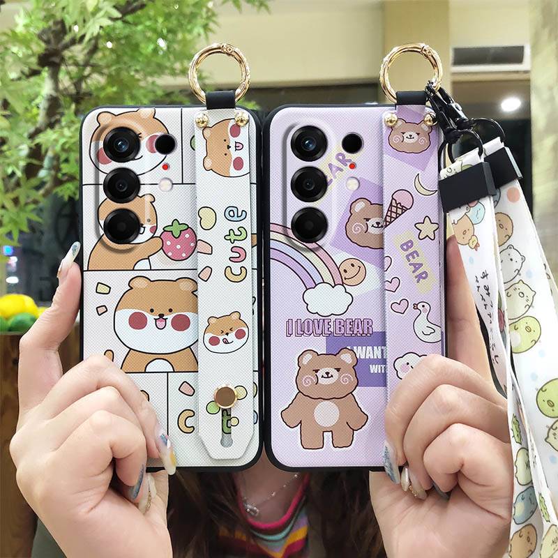 Ring Shockproof Phone Case For Tecno Camon50 Pro 4G/CN5c Kickstand Anti-knock Anti-dust Lanyard Fashion Design Cute