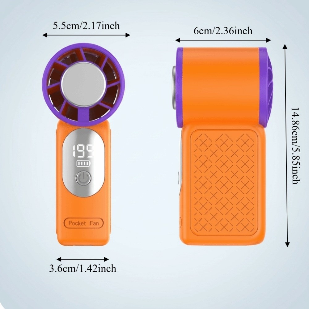 Multi-functional High Speed Handheld Turbo Fan LED Display 199 Adjustable Gears Mini Fan Rechargeable Adjustable Speeds Small Electric Fan Pocket Size
