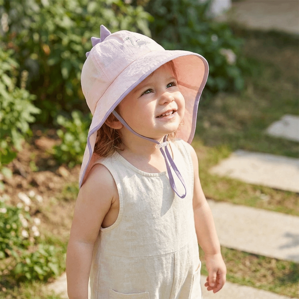 Sun Protection Cartoon Kids Shawl Sun Hat Wide Brim UV Protection Children Beach Hat Quick-drying Breathable Mesh Folding Girls Sun Hat Outdoor