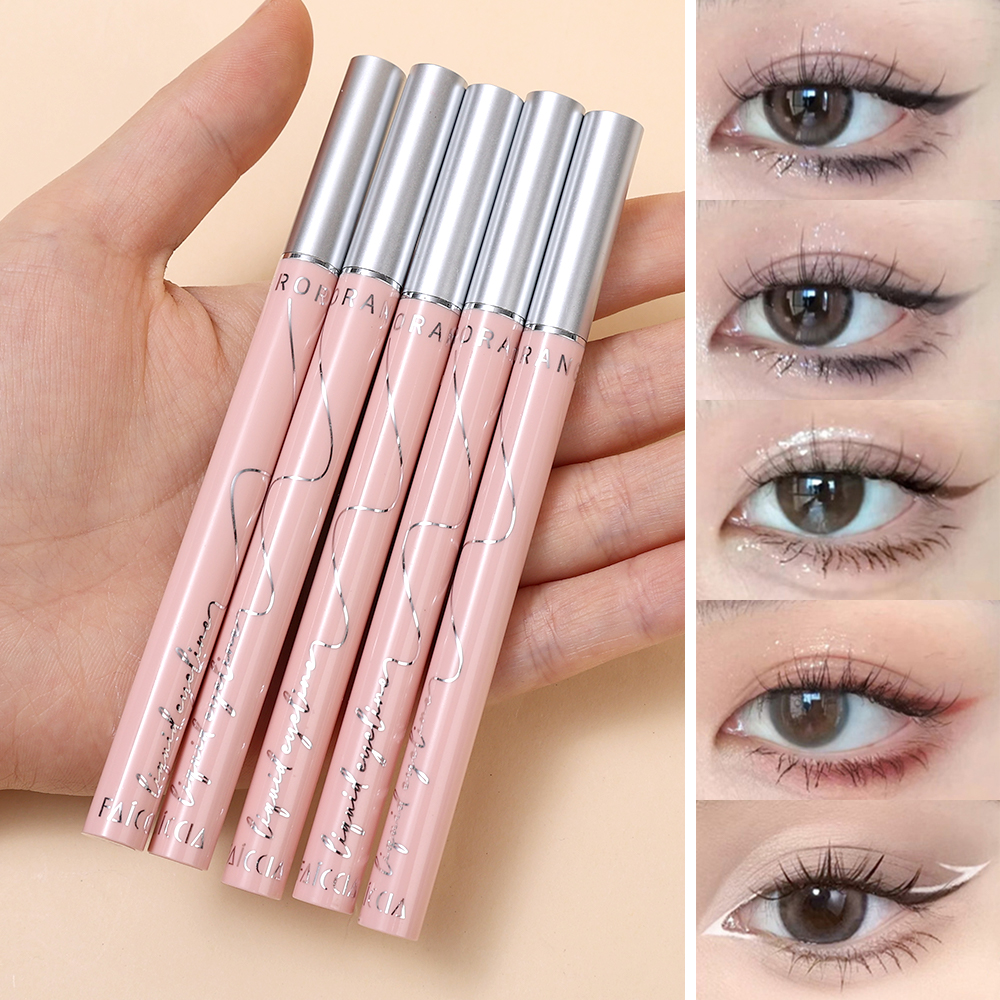 Wenefang Fashion Matte Colored Eyeliner Liquid Pencil White Red Party Eye Makeup Tools Waterproof Lasting Quick-drying No Blooming Black EyeLiner