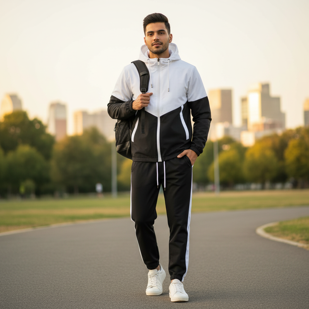 (Set of 2 Piece) Summer Stretchable Wrinkle Jacket And Joggers Set For Men's .