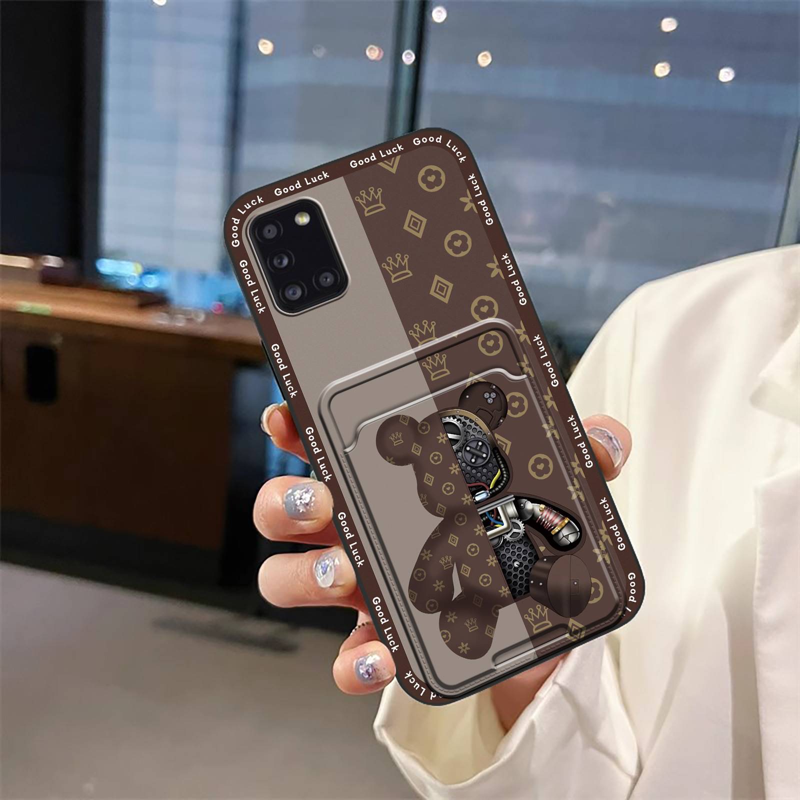 Durable Graffiti Phone Case For Samsung Galaxy A31/SM-A315 Back Cover Card sleeve Full wrap protective Cover Anti-dust