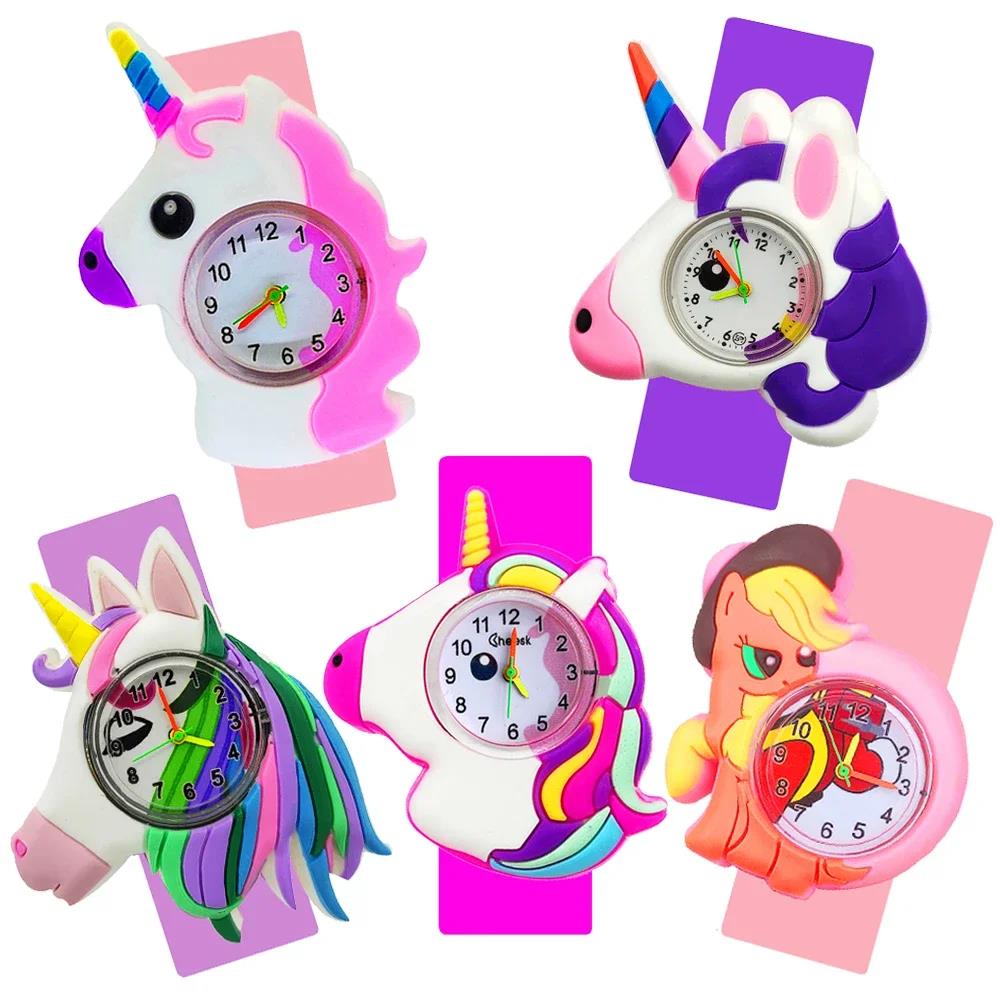 Wenefang Fashion Rainbow Unicorn Watch Children Birthday Party Gifts Baby Toy Bracelet Clock Girls Boys Kids Watches Free Batteries Stickers