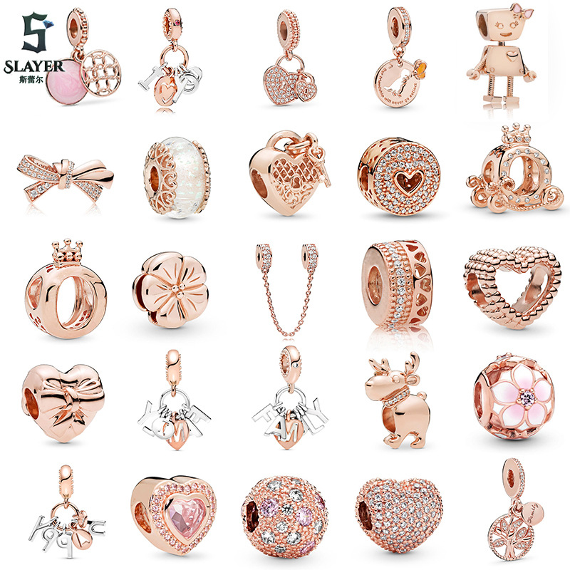 【New Arrivals】Rose gold series string pendant jewelry DIY men and women exquisite bracelet necklace accessories