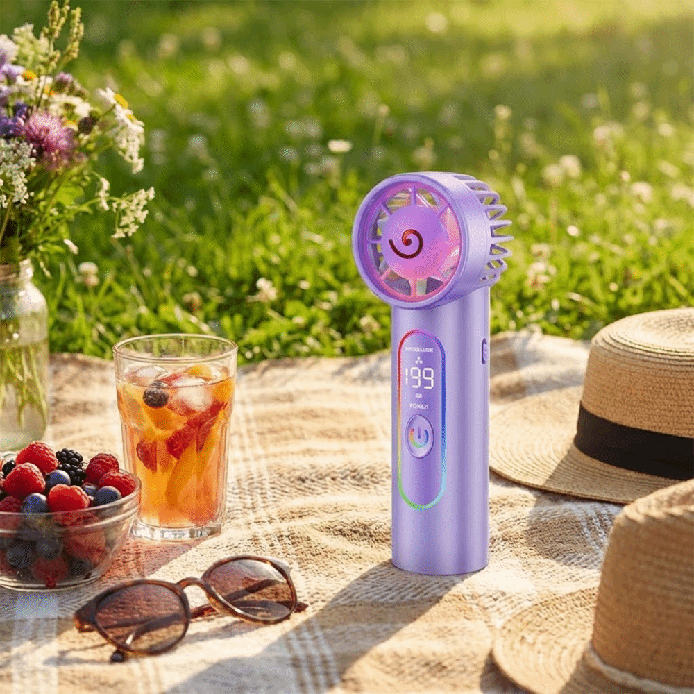 portable handheld fan, rechargeable handheld fan